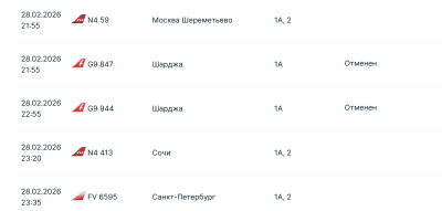 Рейсы из Казани в ОАЭ отменены из-за ситуации на Ближнем Востоке