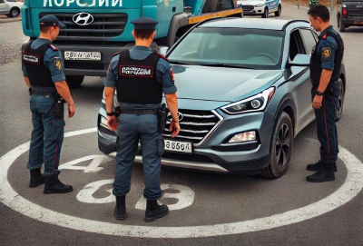 В Атырау задержан автомобиль с 28 неоплаченными штрафами