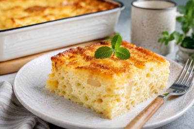 Рецепт забытого макаронника из 80-х &mdash; нежная запеканка с молоком и яйцами, которую подавали в столовых