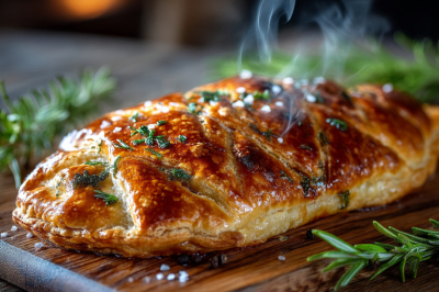 Этот пирог с сибасом &mdash; мой кулинарный фокус. Результат &mdash; идеально нежное филе в хрустящем слоеном тесте